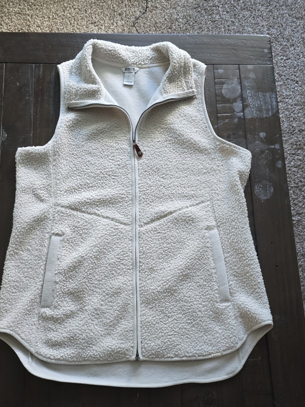 Duluth Trading Co Cream Sherpa Zip-Up Vest